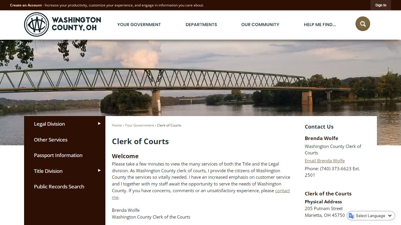 Clerk of Courts | Washington County, OH - Official Website