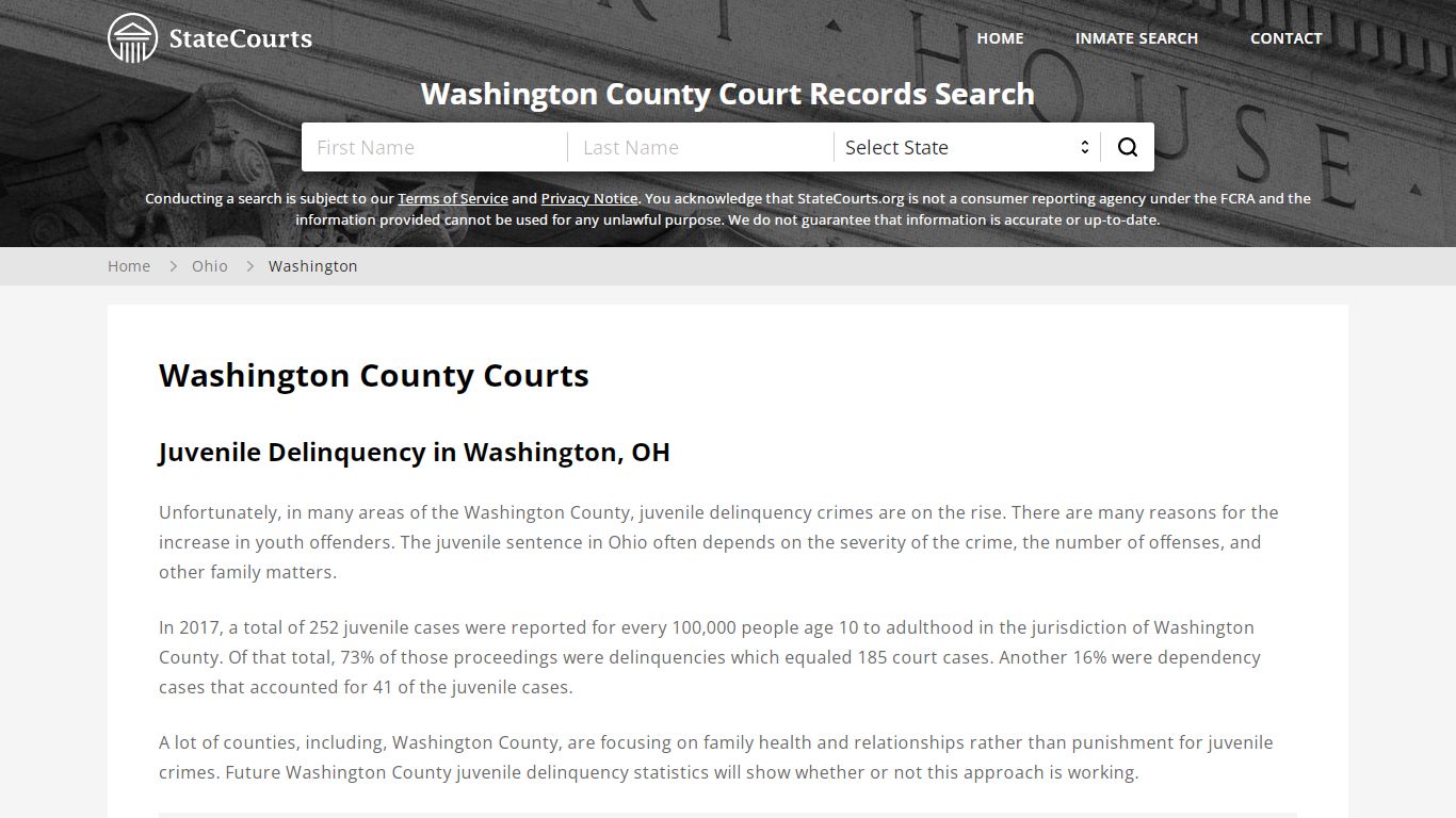 Washington County, OH Courts - Records & Cases - StateCourts